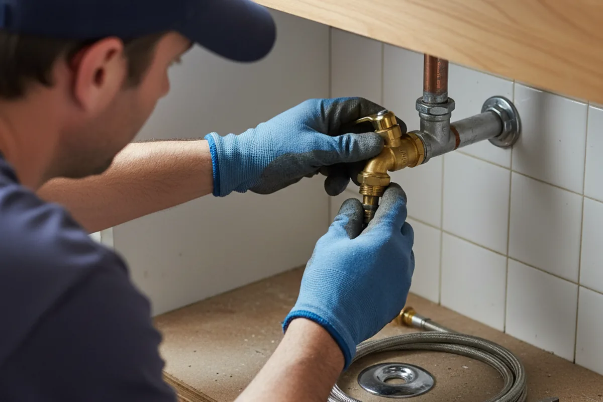 Shutoff valve and fitting work during Emergency Plumbing in Grandview